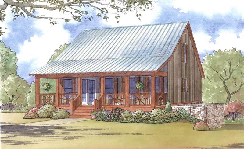 Craftsman House Plan Front Image - Aspen Falls Acadian Style Home 155D-0005 - Search House Plans and More