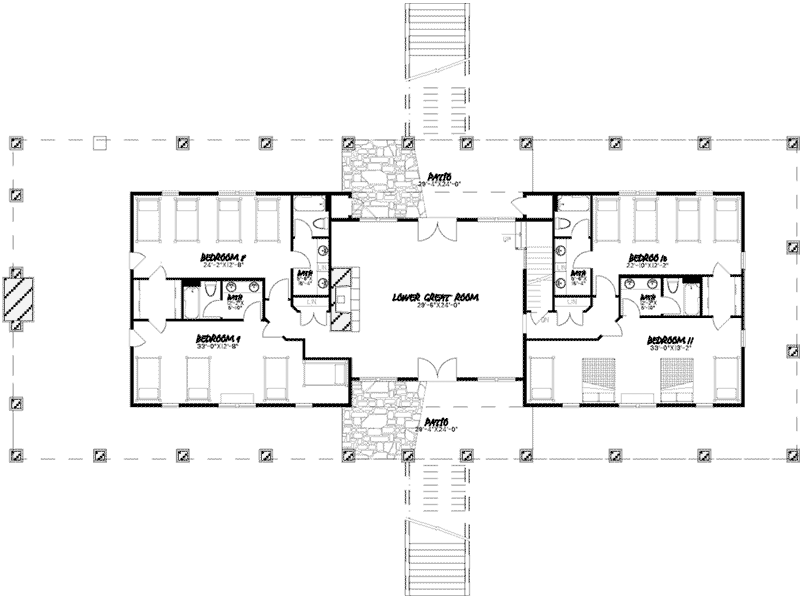 Mountain House Plan Lower Level Floor - Cumberland Bay Rustic Home 155D-0006 - Search House Plans and More