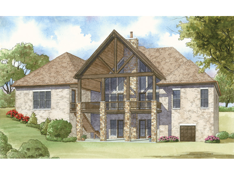 Country French House Plan Rear Photo 01 - Croft European Ranch Home 155D-0008 - Search House Plans and More