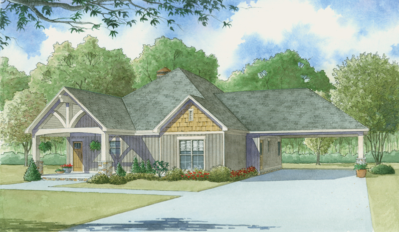 Country House Plan Front of Home - Treetop Retreat Craftsman Home 155D-0010 - Shop House Plans and More