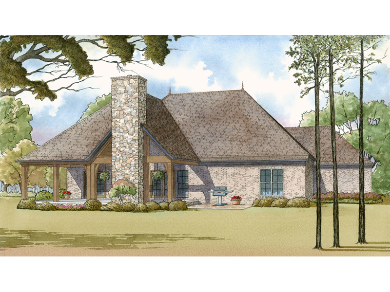 European House Plan Rear Photo 01 - Augustine Place Ranch Home 155D-0015 - Search House Plans and More