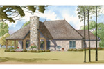 Country French House Plan Rear Photo 01 - Augustine Place Ranch Home 155D-0015 - Search House Plans and More