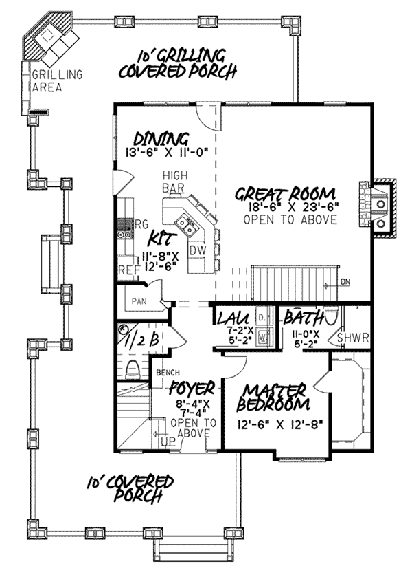 Rustic Home Plan Home Plan First Floor 155D-0016