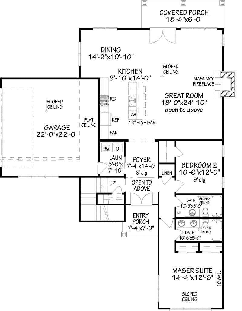 Modern Home Plan First Floor 155D-0018