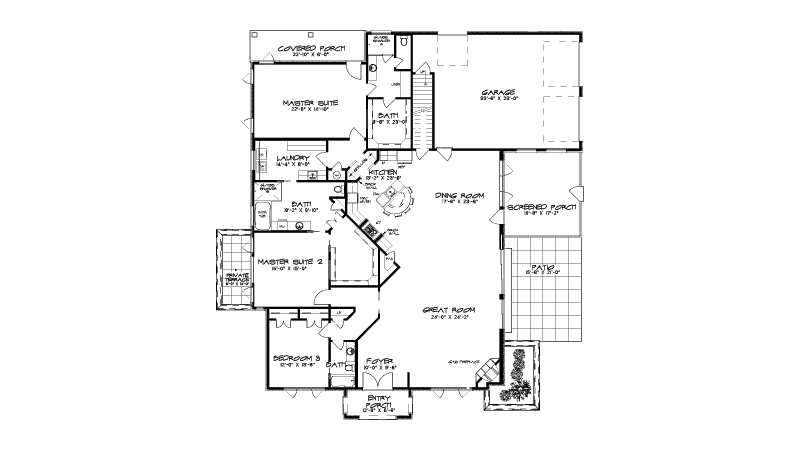 Contemporary Home Plan First Floor 155D-0020