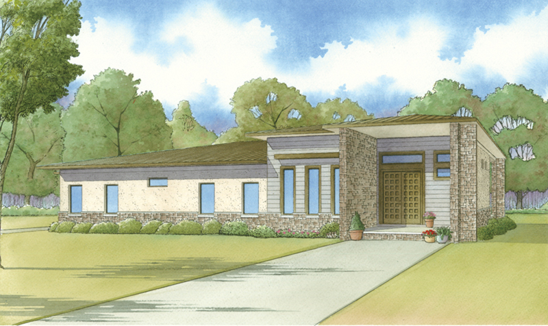 Prairie House Plan Front Image - Preston Drive Modern Home 155D-0022 - Shop House Plans and More