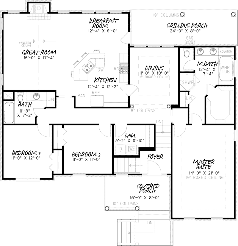Home Plan First Floor 155D-0024
