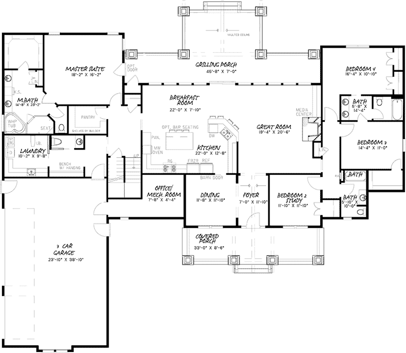 Osage View Ranch Home Plan 155D-0026 - Shop House Plans and More