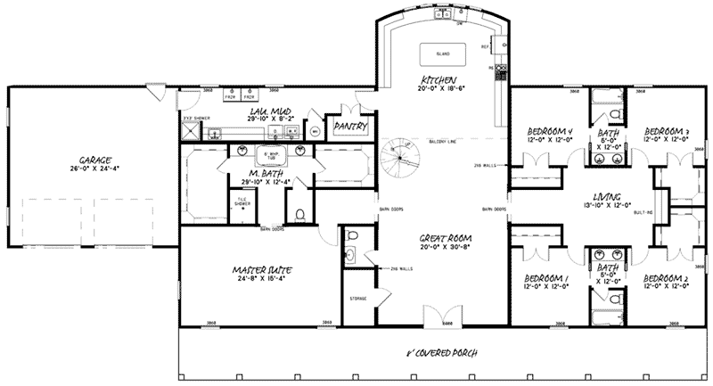 Flat Acres Country Home Plan 155D-0116 - Search House Plans and More