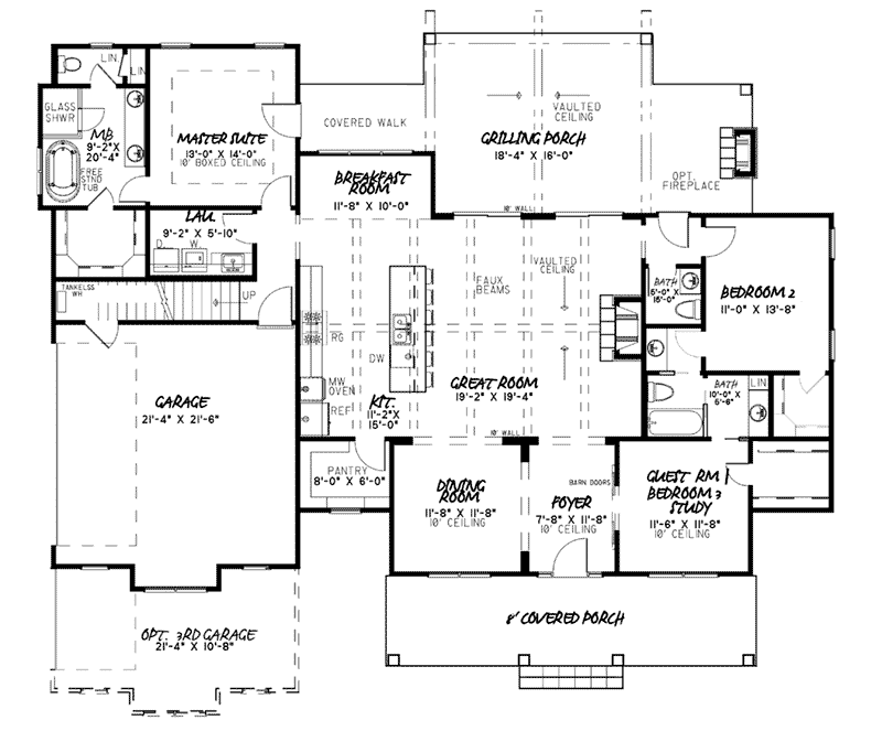 Gordon Oak Modern Farmhouse Plan 155D-0145 - Search House Plans and More