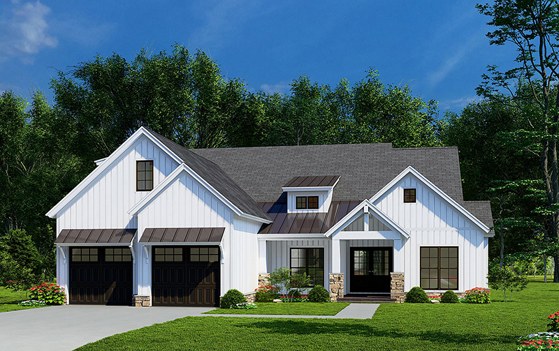 European House Plan Front of Home - Elmstead Farm Modern Farmhouse 155D-0265 - Search House Plans and More