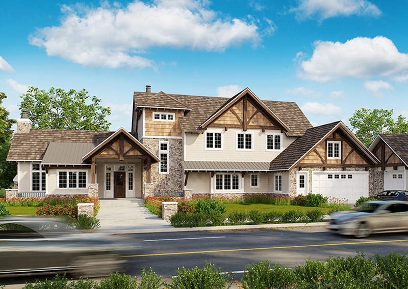 Traditional House Plan Front of Home - Castle Hill Luxury Home 163D-0001 | House Plans and More