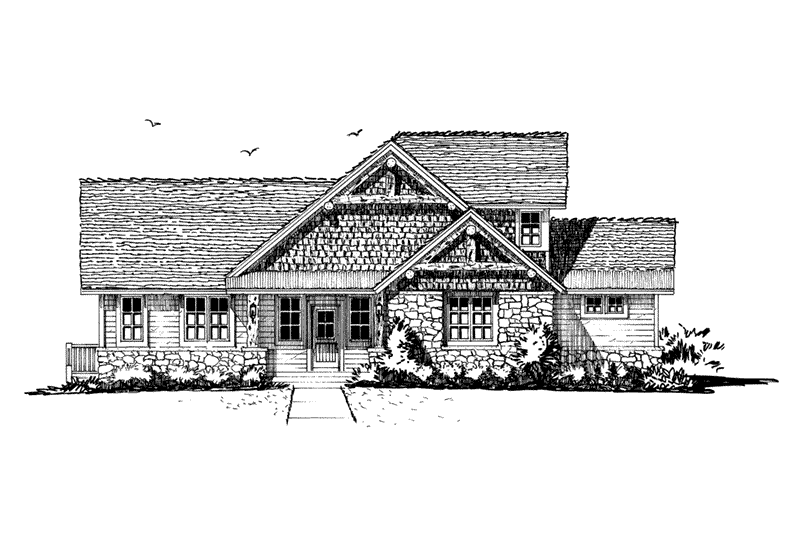 Mountain House Plan Front Elevation - Cedar Pointe Rustic Home 163D-0002 | House Plans and More