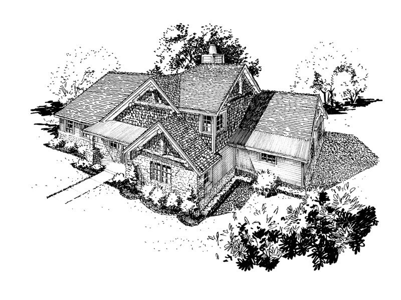 Mountain House Plan Front Image of House - Cedar Pointe Rustic Home 163D-0002 | House Plans and More