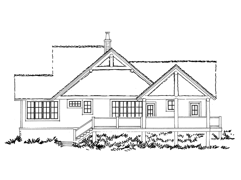 Mountain House Plan Rear Elevation - Cedar Pointe Rustic Home 163D-0002 | House Plans and More