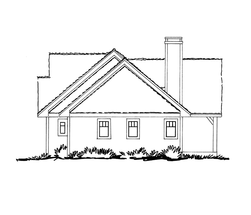 Cabin & Cottage House Plan Left Elevation - Cherokee Point Craftsman Home 163D-0003 | House Plans and More