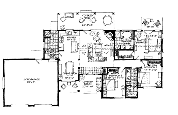 Craftsman Home Plan Lower Level 163D-0003