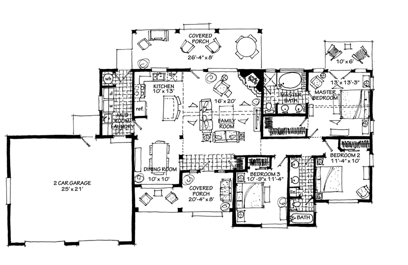 Rustic Home Plan Lower Level Floor - Cherokee Point Craftsman Home 163D-0003 | House Plans and More