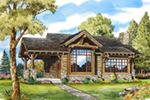 Log Cabin House Plan Front Image - Cub Creek Rustic Small Home 163D-0004 - Search House Plans and More