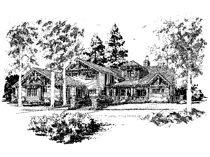 Log House Plan Front Image of House - Deer Park Lane Rustic Home 163D-0005 | House Plans and More