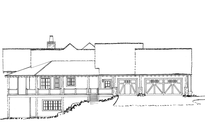 Log House Plan Left Elevation - Deer Park Lane Rustic Home 163D-0005 | House Plans and More