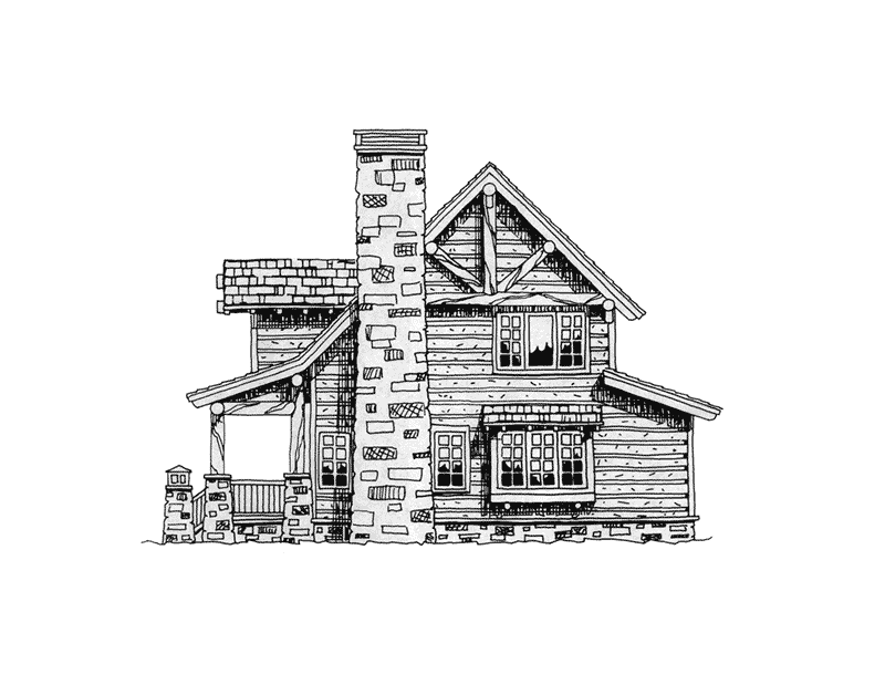 Cabin & Cottage House Plan Right Elevation - Laramie Hill Log Cabin Home 163D-0006 | House Plans and More