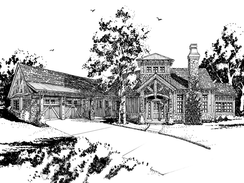 Craftsman House Plan Front Image of House - Pinehurst Lane Rustic Home 163D-0008 | House Plans and More