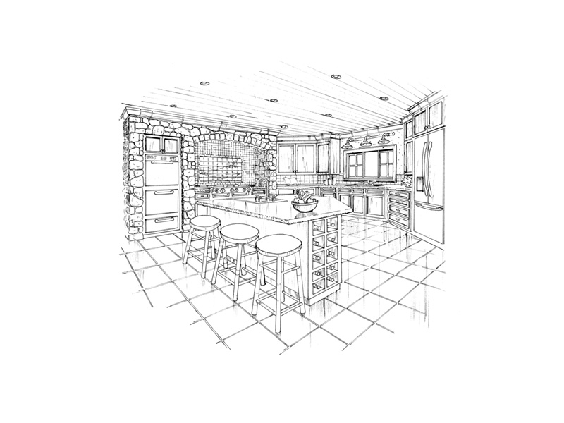 Craftsman House Plan Kitchen Photo 03 - Pinehurst Lane Rustic Home 163D-0008 | House Plans and More