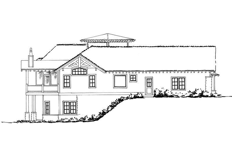 Craftsman House Plan Left Elevation - Pinehurst Lane Rustic Home 163D-0008 | House Plans and More