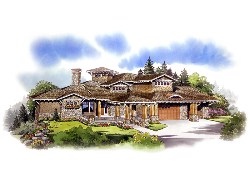 Craftsman House Plan Front Image - Prairie Wind Luxury Home 163D-0009 | House Plans and More