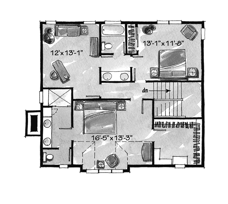 Mountain House Plan Second Floor - Rock Creek Rustic Home 163D-0010 | House Plans and More