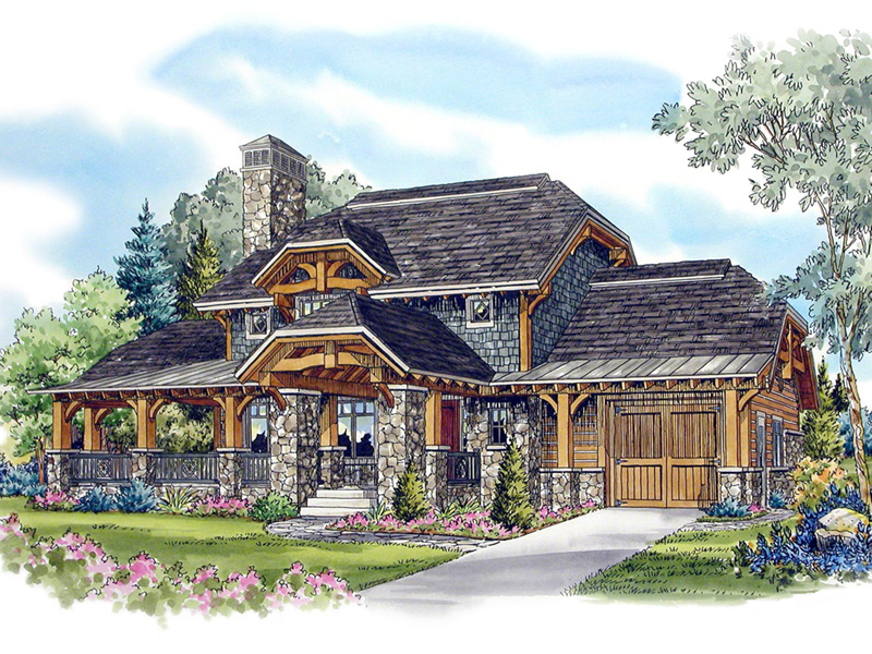Mountain House Plan Front Image - Rock Creek Rustic Home 163D-0010 | House Plans and More