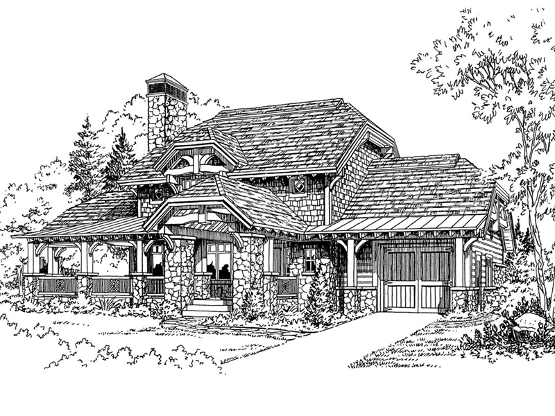 Mountain House Plan Front Image of House - Rock Creek Rustic Home 163D-0010 | House Plans and More