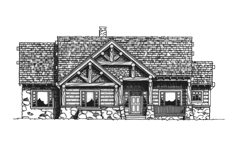 Craftsman House Plan Front Elevation - Sheridan Hill Rustic Log Home 163D-0011 | House Plans and More