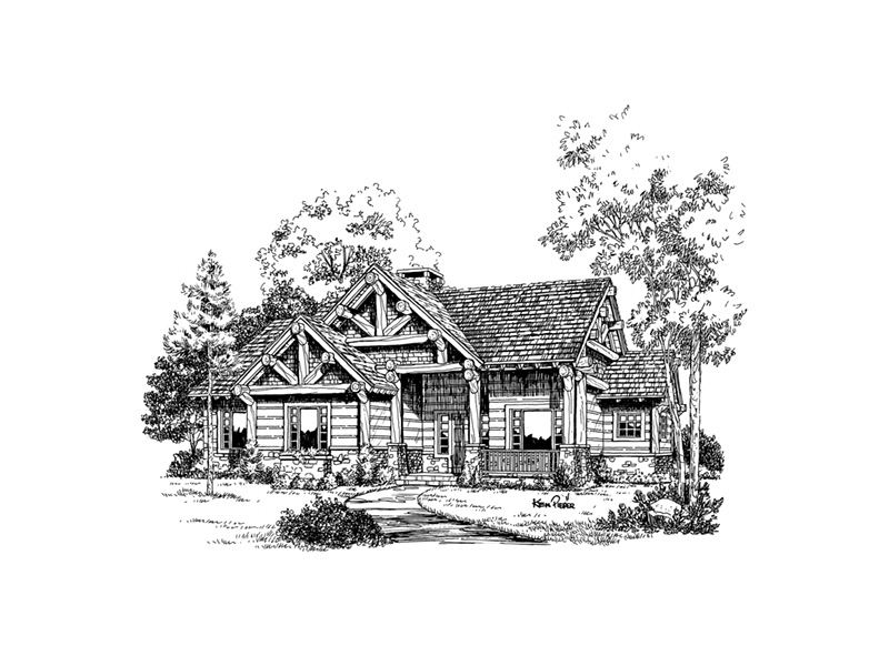 Craftsman House Plan Front Image of House - Sheridan Hill Rustic Log Home 163D-0011 | House Plans and More