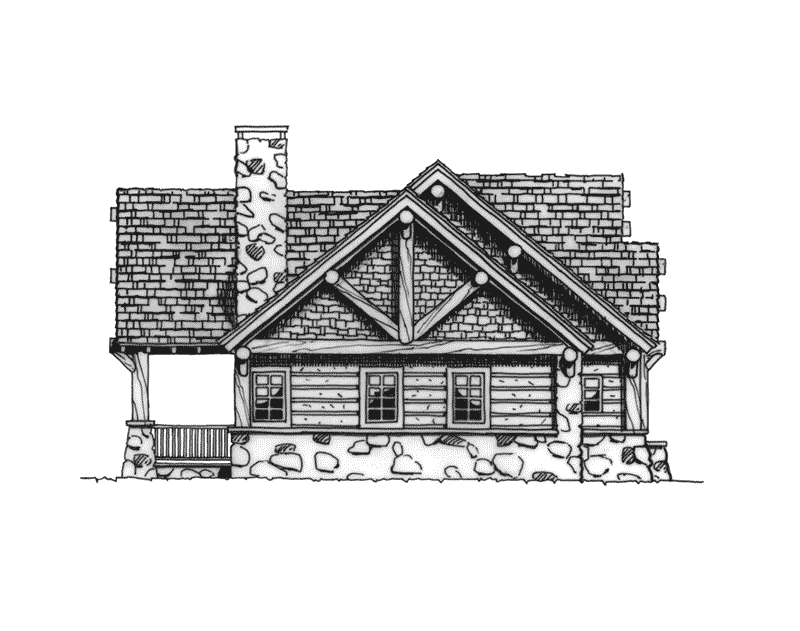 Craftsman House Plan Left Elevation - Sheridan Hill Rustic Log Home 163D-0011 | House Plans and More