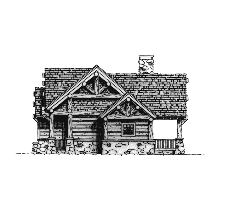 Craftsman House Plan Right Elevation - Sheridan Hill Rustic Log Home 163D-0011 | House Plans and More