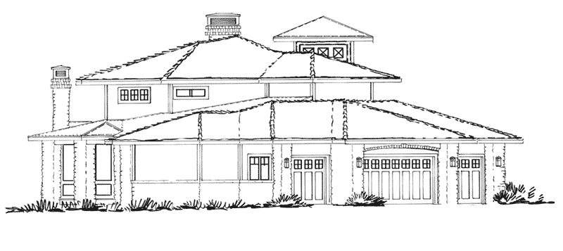 Arts & Crafts House Plan Left Elevation - Spring Branch Modern Home 163D-0012 | House Plans and More