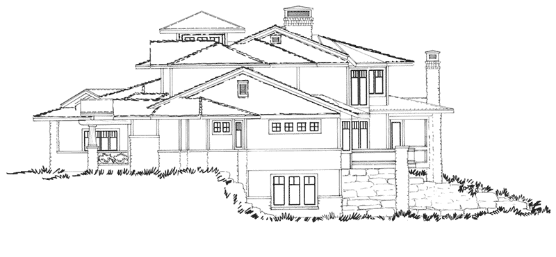Arts & Crafts House Plan Right Elevation - Spring Branch Modern Home 163D-0012 | House Plans and More