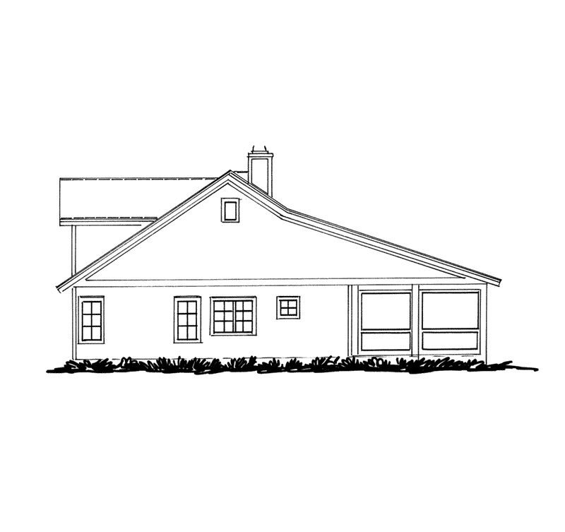Ranch House Plan Left Elevation - Summer Retreat Lowcountry Home 163D-0013 | House Plans and More