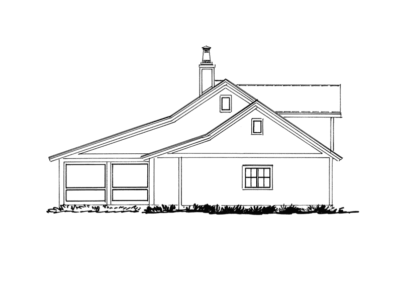 Ranch House Plan Right Elevation - Summer Retreat Lowcountry Home 163D-0013 | House Plans and More