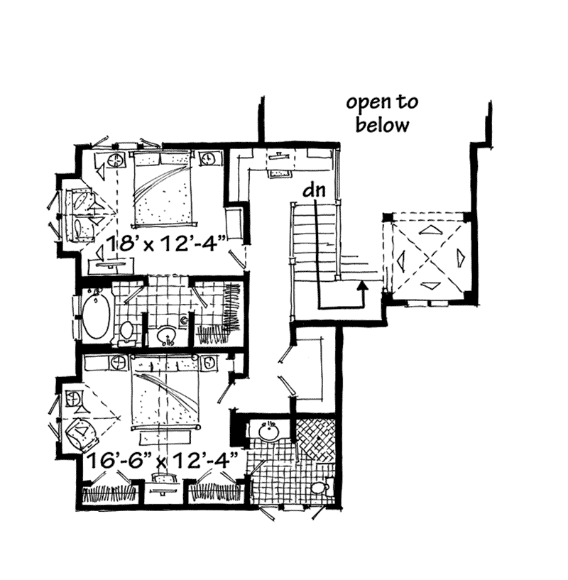 Craftsman Home Plan Second Floor 163D-0014