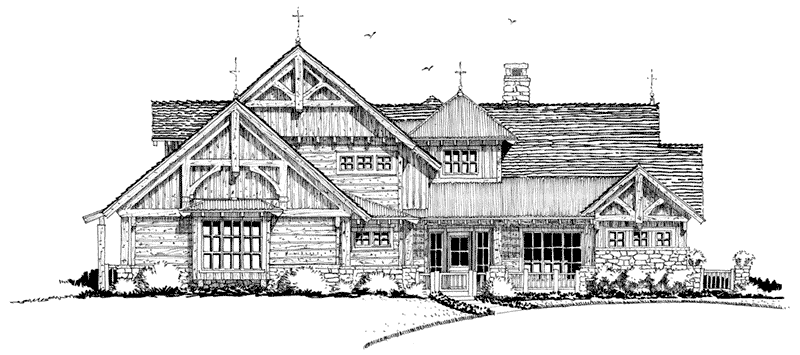 Arts & Crafts House Plan Front Elevation - Tamano Rustic Craftsman Home 163D-0014 | House Plans and More