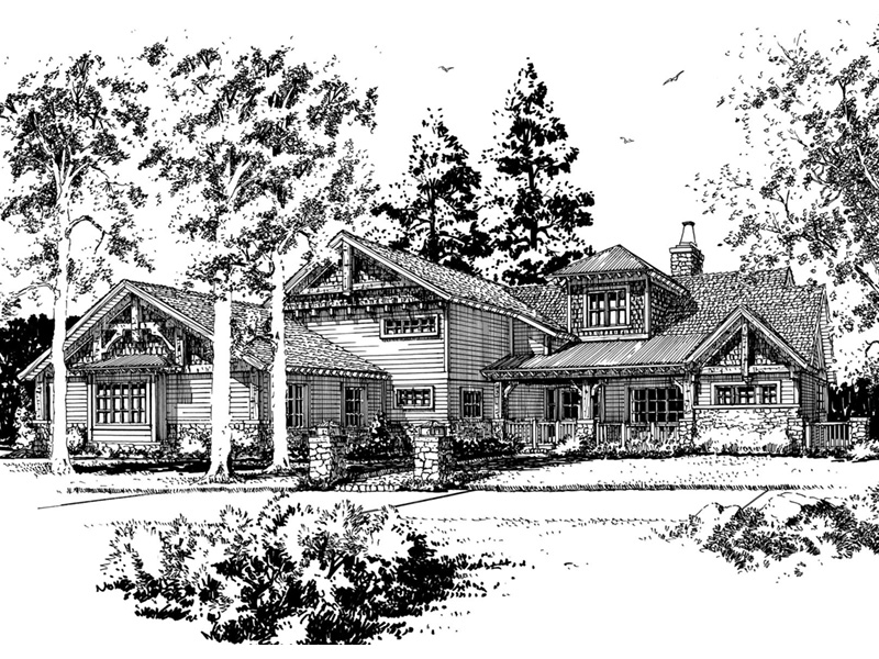 Arts & Crafts House Plan Front Image of House - Tamano Rustic Craftsman Home 163D-0014 | House Plans and More