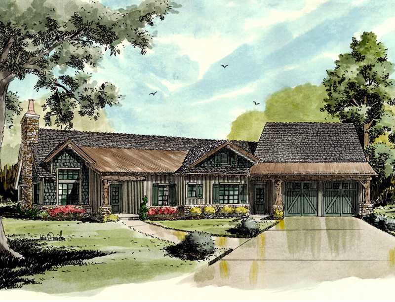 Ranch House Plan Front of Home - Waterton European Home 163D-0015 - Shop House Plans and More