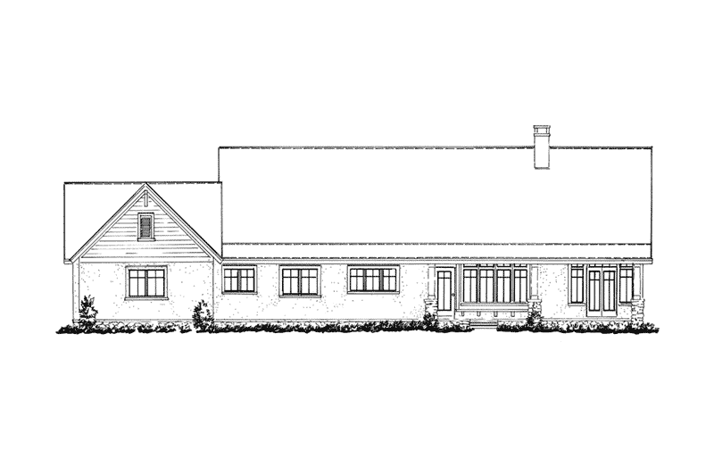 Farmhouse Plan Rear Elevation - 163D-0018 | House Plans and More