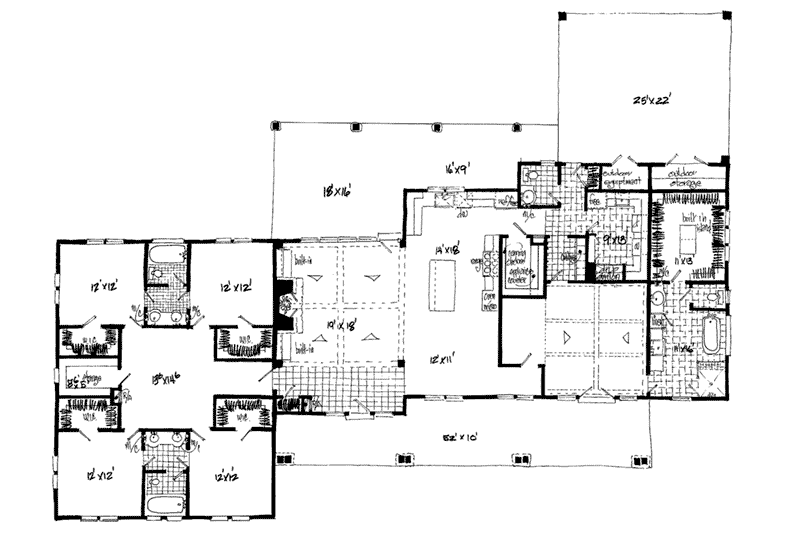 Country Home Plan First Floor 163D-0020