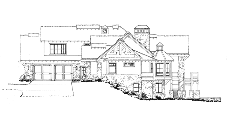 Farmhouse Plan Right Elevation - 163D-0022 - Shop House Plans and More